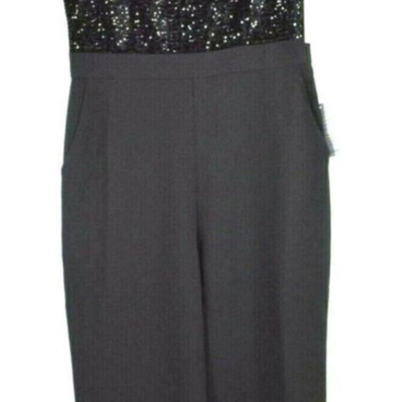 Harper Rose Sequin Bodice Black Jumpsuit Short Sleeves Size 8 NWT MSRP $138 - Picture 2 of 11